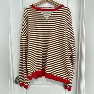 Free People Classic Striped Oversized Crewneck